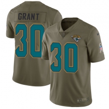 Youth Nike Jacksonville Jaguars #30 Corey Grant Limited Olive 2017 Salute to Service NFL Jersey