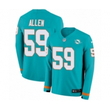Men's Nike Miami Dolphins #59 Chase Allen Limited Aqua Therma Long Sleeve NFL Jersey
