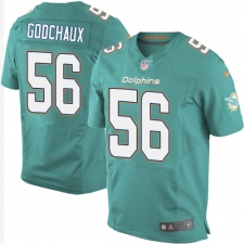 Men's Nike Miami Dolphins #56 Davon Godchaux Elite Aqua Green Team Color NFL Jersey