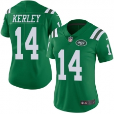 Women's Nike New York Jets #14 Jeremy Kerley Limited Green Rush Vapor Untouchable NFL Jersey