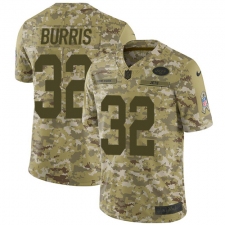 Men's Nike New York Jets #32 Juston Burris Limited Camo 2018 Salute to Service NFL Jersey