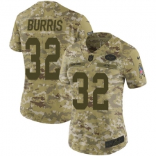 Women's Nike New York Jets #32 Juston Burris Limited Camo 2018 Salute to Service NFL Jersey
