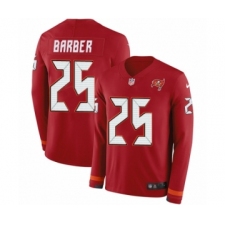 Youth Nike Tampa Bay Buccaneers #25 Peyton Barber Limited Red Therma Long Sleeve NFL Jersey