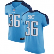 Men's Nike Tennessee Titans #36 LeShaun Sims Light Blue Team Color Vapor Untouchable Elite Player NFL Jersey