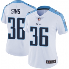 Women's Nike Tennessee Titans #36 LeShaun Sims White Vapor Untouchable Limited Player NFL Jersey