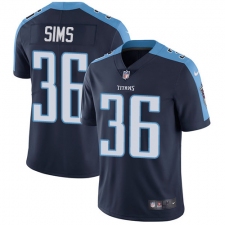 Youth Nike Tennessee Titans #36 LeShaun Sims Navy Blue Alternate Vapor Untouchable Limited Player NFL Jersey