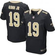 Men's Nike New Orleans Saints #19 Ted Ginn Jr Black Team Color Vapor Untouchable Elite Player NFL Jersey