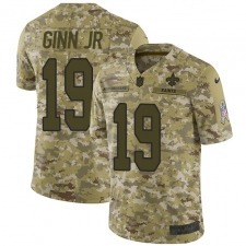 Men's Nike New Orleans Saints #19 Ted Ginn Jr Limited Camo 2018 Salute to Service NFL Jersey
