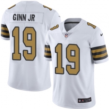 Men's Nike New Orleans Saints #19 Ted Ginn Jr Limited White Rush NFL Jersey