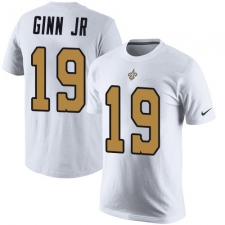 Nike New Orleans Saints #19 Ted Ginn Jr White Rush Pride Name & Number T-Shirt