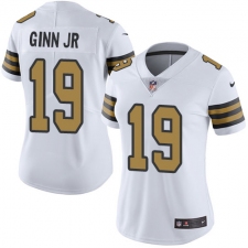 Women's Nike New Orleans Saints #19 Ted Ginn Jr Limited White Rush NFL Jersey