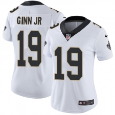 Women's Nike New Orleans Saints #19 Ted Ginn Jr White Vapor Untouchable Limited Player NFL Jersey