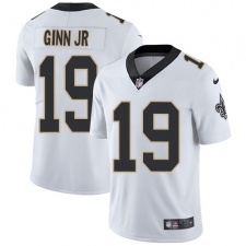 Youth Nike New Orleans Saints #19 Ted Ginn Jr White Vapor Untouchable Limited Player NFL Jersey
