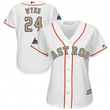 Women's Majestic Houston Astros #24 Jimmy Wynn Authentic White 2018 Gold Program Cool Base MLB Jersey