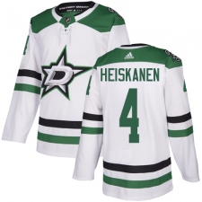 Men's Adidas Dallas Stars #4 Miro Heiskanen White Road Authentic Stitched NHL Jersey