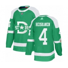 Men's Dallas Stars #4 Miro Heiskanen Authentic Green 2020 Winter Classic Hockey Jersey