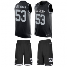 Men's Nike Oakland Raiders #53 NaVorro Bowman Limited Black Tank Top Suit NFL Jersey