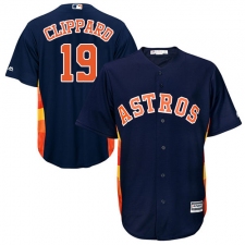 Youth Majestic Houston Astros #19 Tyler Clippard Authentic Navy Blue Alternate Cool Base MLB Jersey