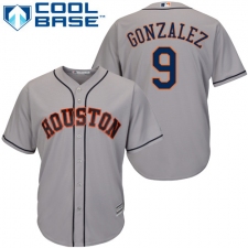 Youth Majestic Houston Astros #9 Marwin Gonzalez Replica Grey Road Cool Base MLB Jersey