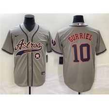 Men's Houston Astros #10 GrayYuli Gurriel Gray Cool Base Stitched Baseball Jersey