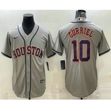 Men's Houston Astros #10 Yuli Gurriel Grey Stitched MLB Cool Base Nike Jersey