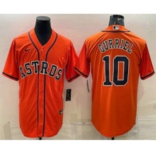 Men's Houston Astros #10 Yuli Gurriel Orange Stitched MLB Cool Base Nike Jersey