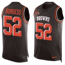 Men's Nike Cleveland Browns #52 James Burgess Limited Brown Player Name & Number Tank Top NFL Jersey
