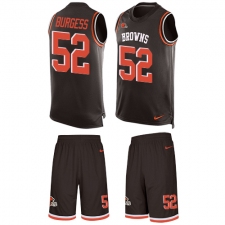Men's Nike Cleveland Browns #52 James Burgess Limited Brown Tank Top Suit NFL Jersey