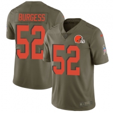 Youth Nike Cleveland Browns #52 James Burgess Limited Olive 2017 Salute to Service NFL Jersey