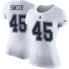 NFL Women's Nike Dallas Cowboys #45 Rod Smith White Rush Pride Name & Number T-Shirt