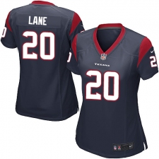 Women's Nike Houston Texans #20 Jeremy Lane Game Navy Blue Team Color NFL Jersey