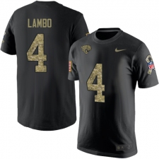 NFL Men's Nike Jacksonville Jaguars #4 Josh Lambo Black Camo Salute to Service T-Shirt