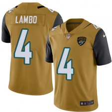 Youth Nike Jacksonville Jaguars #4 Josh Lambo Limited Gold Rush Vapor Untouchable NFL Jersey
