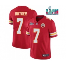 Men’s Kansas City Chiefs #7 Harrison Butker Red Super Bowl LVII Patch Vapor Untouchable Limited Stitched Jersey