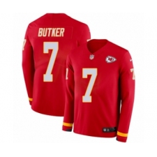 Men's Nike Kansas City Chiefs #7 Harrison Butker Limited Red Therma Long Sleeve NFL Jersey