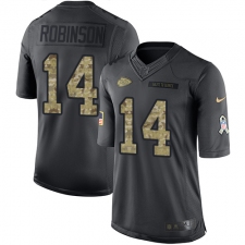 Youth Nike Kansas City Chiefs #14 Demarcus Robinson Limited Black 2016 Salute to Service NFL Jersey