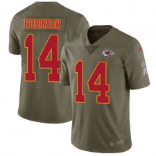 Youth Nike Kansas City Chiefs #14 Demarcus Robinson Limited Olive 2017 Salute to Service NFL Jersey