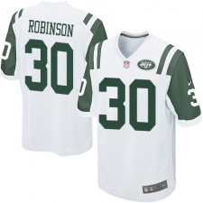 Men's Nike New York Jets #30 Rashard Robinson Game White NFL Jersey