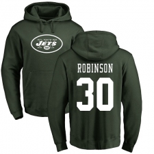NFL Nike New York Jets #30 Rashard Robinson Green Name & Number Logo Pullover Hoodie