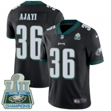 Men's Nike Philadelphia Eagles #36 Jay Ajayi Black Alternate Vapor Untouchable Limited Player Super Bowl LII Champions NFL Jersey