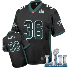 Men's Nike Philadelphia Eagles #36 Jay Ajayi Limited Black Drift Fashion Super Bowl LII NFL Jersey