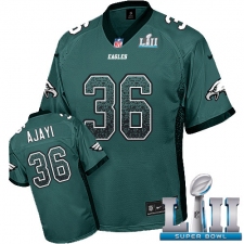 Men's Nike Philadelphia Eagles #36 Jay Ajayi Limited Midnight Green Drift Fashion Super Bowl LII NFL Jersey