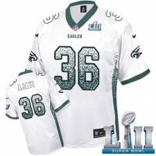 Men's Nike Philadelphia Eagles #36 Jay Ajayi Limited White Drift Fashion Super Bowl LII NFL Jersey