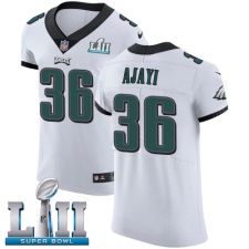 Men's Nike Philadelphia Eagles #36 Jay Ajayi White Vapor Untouchable Elite Player Super Bowl LII NFL Jersey