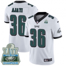 Men's Nike Philadelphia Eagles #36 Jay Ajayi White Vapor Untouchable Limited Player Super Bowl LII Champions NFL Jersey