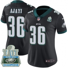 Women's Nike Philadelphia Eagles #36 Jay Ajayi Black Alternate Vapor Untouchable Limited Player Super Bowl LII Champions NFL Jersey