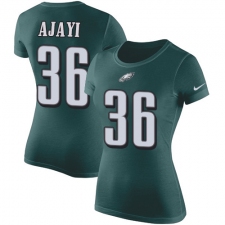 Women's Nike Philadelphia Eagles #36 Jay Ajayi Green Rush Pride Name & Number T-Shirt