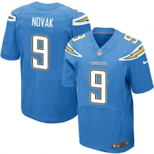 Men's Nike Los Angeles Chargers #9 Nick Novak Elite Electric Blue Alternate NFL Jersey