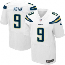 Men's Nike Los Angeles Chargers #9 Nick Novak Elite White NFL Jersey