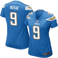 Women's Nike Los Angeles Chargers #9 Nick Novak Game Electric Blue Alternate NFL Jersey